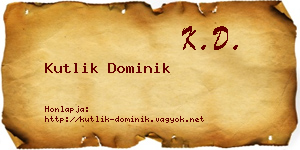 Kutlik Dominik névjegykártya